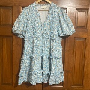 Love the label Anthropologie Liberty floral tiered mini dress women’s large
